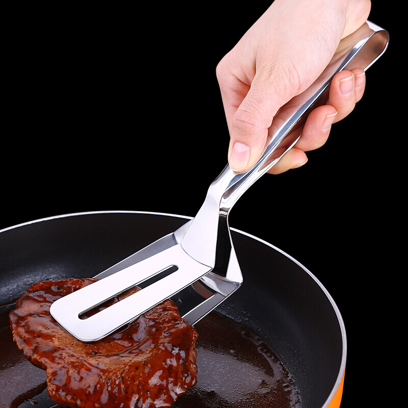 TDE thickened 304 stainless steel steak clip special barbecue meat clip bread clip food clip pizza shovel clip