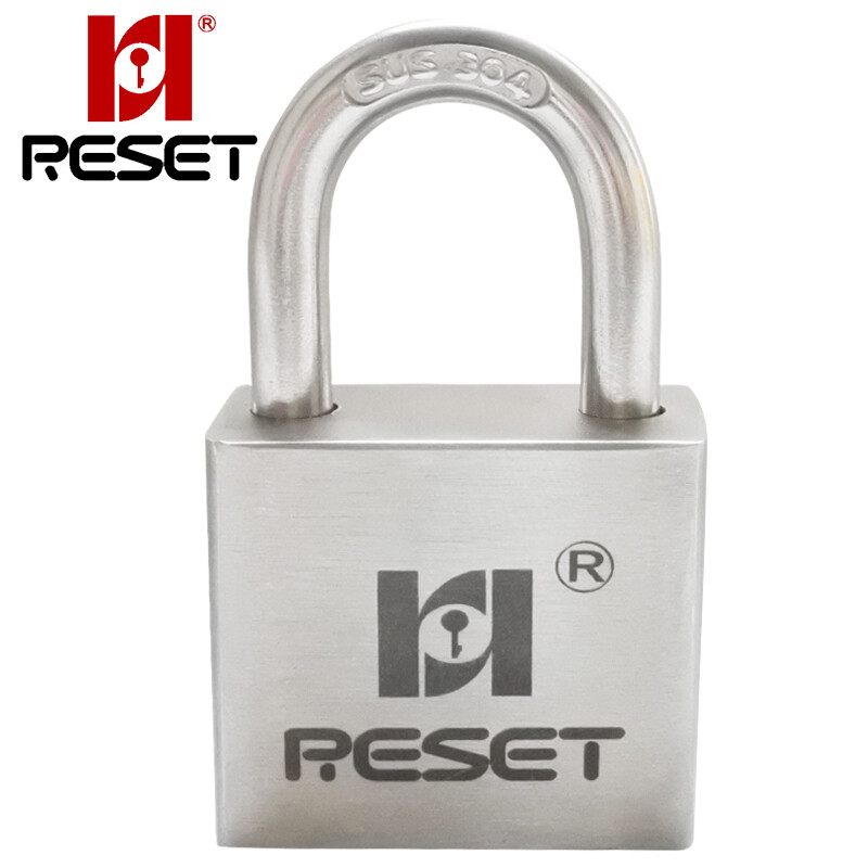 Reset rst-225 304 stainless steel door padlock door lock anti-theft lock warehouse lock outdoor waterproof and rust proof non opening 30mm short beam single opening 4 keys