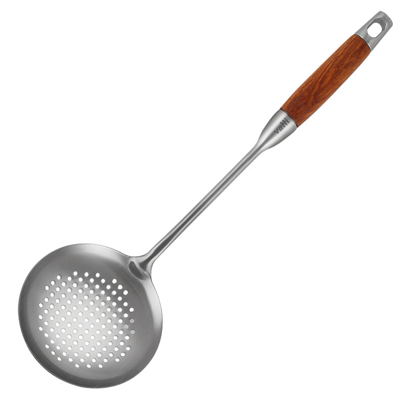 Vatti hot pot leaky spoon big leaky spoon 304 stainless steel spoon yellow pear wooden handle S503