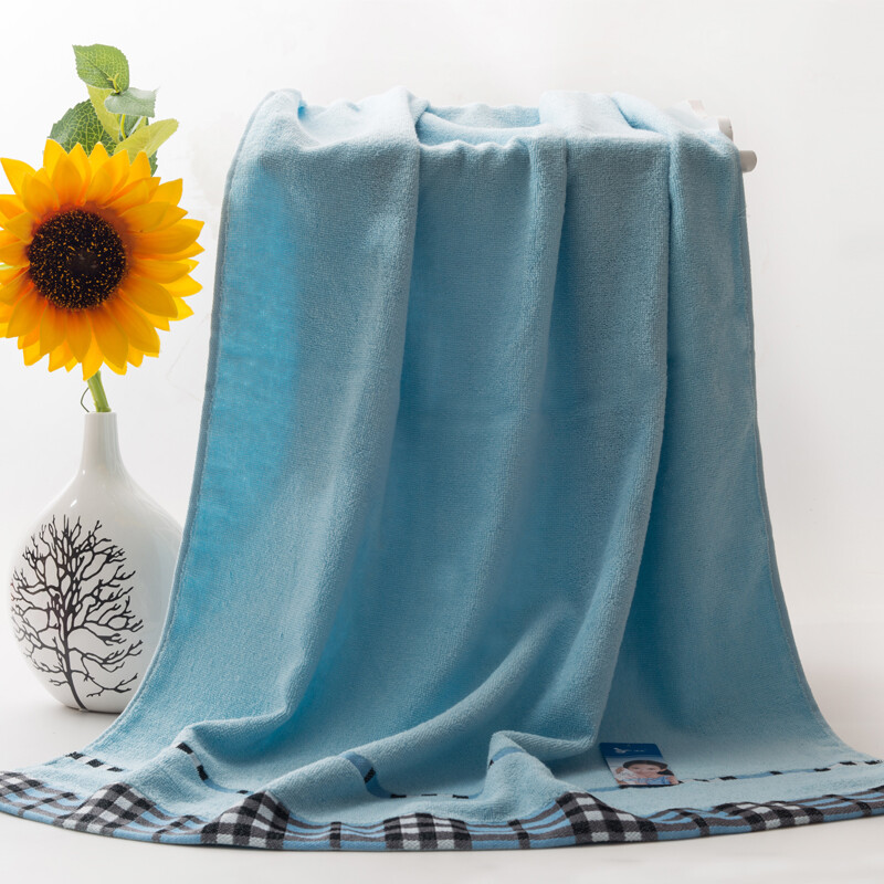 Vosges jade towel home textile pure cotton Edinburgh imagination strong water absorption adult plain bath towel 68 * 138cm blue