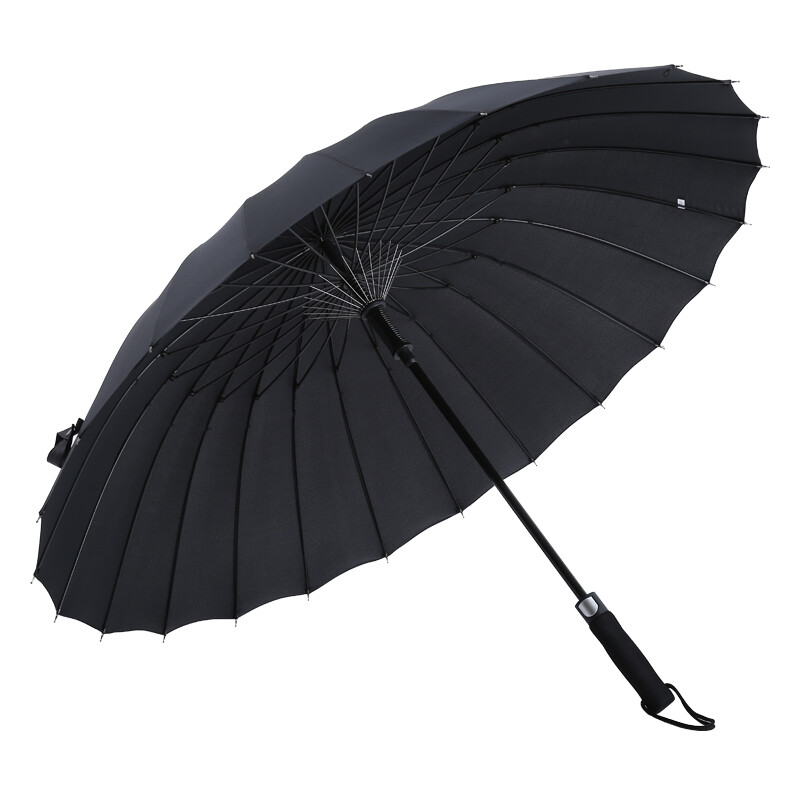 Maydu Jingdong self operated 24 bone semi-automatic men's business sunny umbrella enlarged long handle windproof umbrella m7003 black
