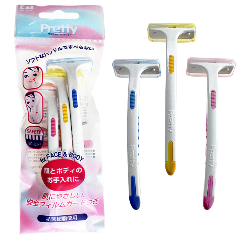 Kai razor / shaving knife for women's safety body imported from Japan (3 sets)
