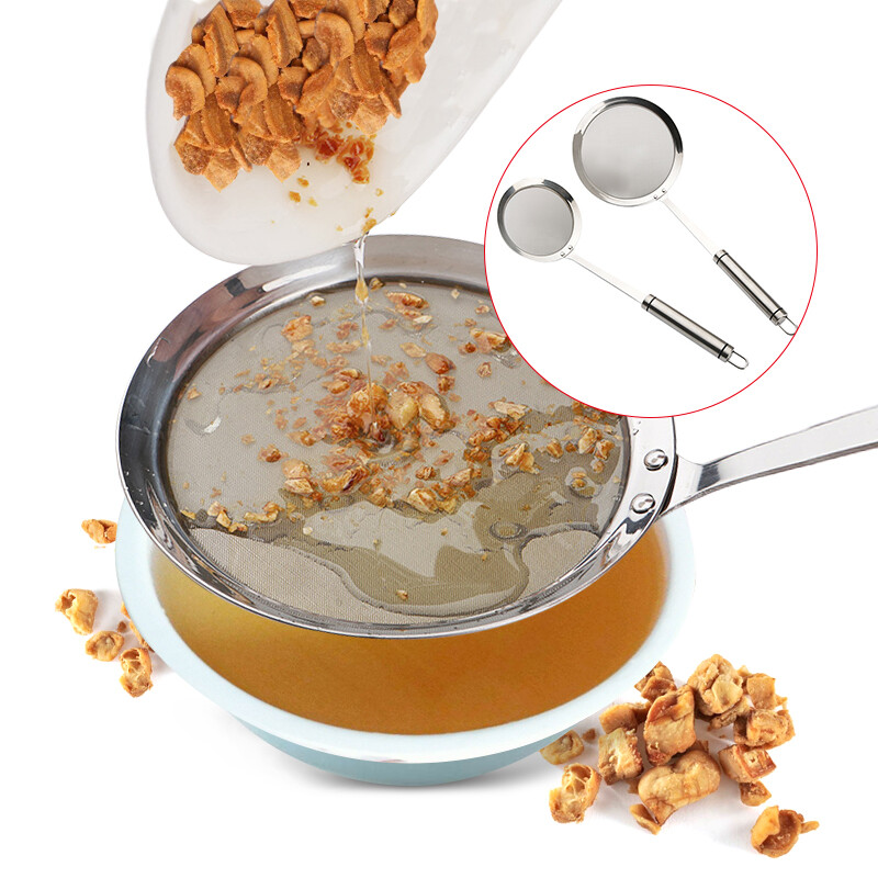 Soybean milk soybean milk filter screen [2 piece] 304 stainless steel super soya bean milk machine fruit juice, home flour medicine residue oil foam fishing scoop hot pot spoon