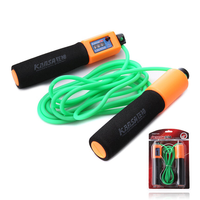 Crazy God Kansa wear-resistant Pu professional Counting Rope Skipping ks0749 (rope length adjustable, color random)