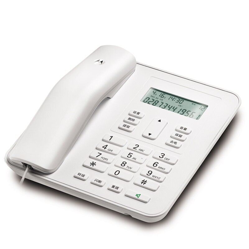 Motorola ct310c fixed corded telephone landline caller ID battery free large screen European fashion office business home wired landline (white)