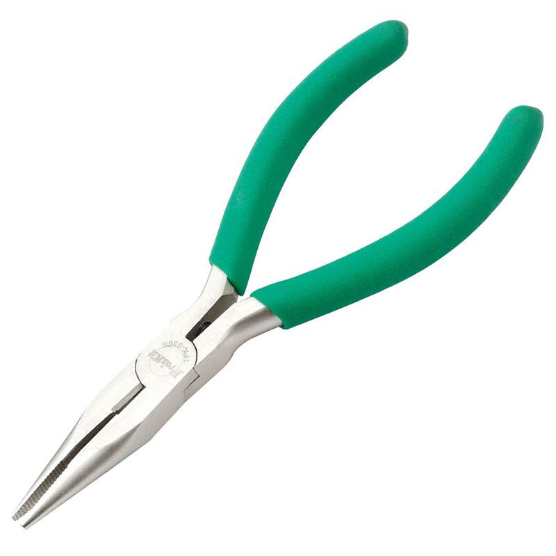 Pro'skit 1pk-036s antiskid green handle titanium toothed pointed nose pliers (136mm)