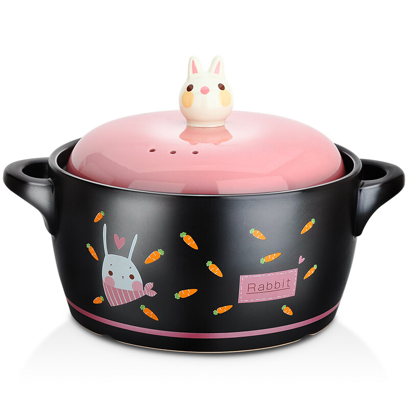 Maxcook ceramic casserole casserole 4.3L soup pot stew pot health pot manual colored glaze dry burning powder Rabbit series mct600
