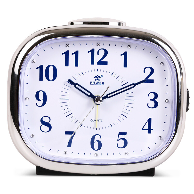Power alarm clock mute creative night light sleepy Music Clock children students simple bedside small alarm clock 3264wks white