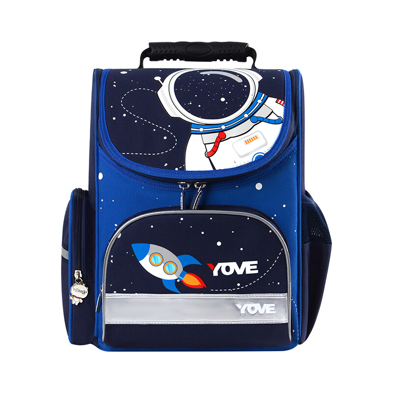 Hong Kong yome strictly selected schoolbag for primary school students, male, grades 1-3, schoolbag for children aged 6-9, decompression Student Backpack, space traveler, navy blue