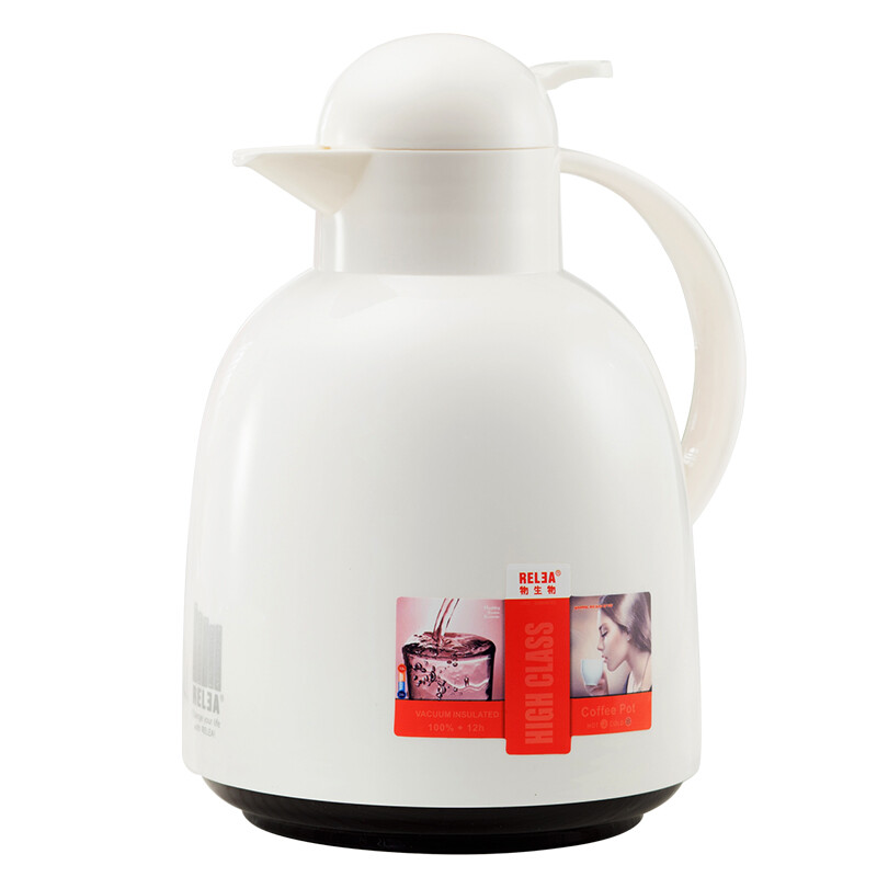 Creature / relea 1.5L large capacity European home creative thermos glass liner home office thermos thermos white