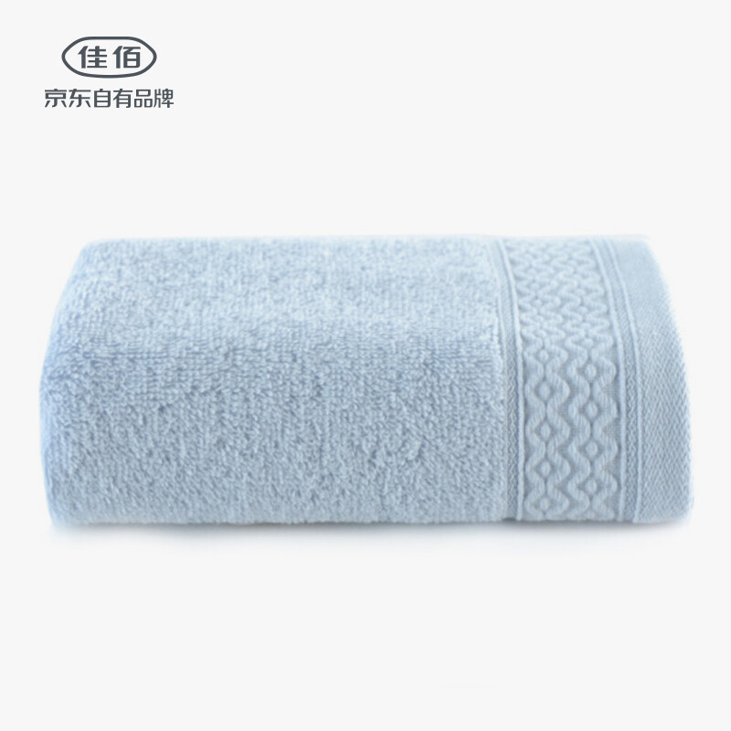 Jiabai pure cotton towel plain color super soft water absorption plain and elegant wash face dry hair towel blue 32 * 70cm / 90g / strip