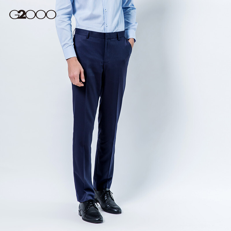 G2000 men's business fashion slim fit men's trousers youth straight tube black suit pants men's 00050101 dark blue / 79 28 / 160