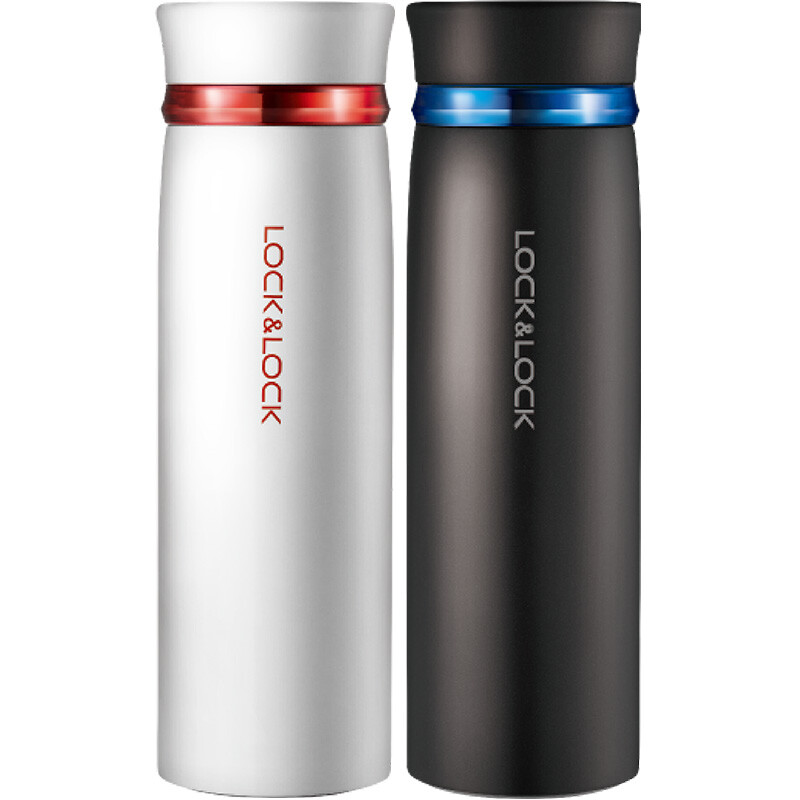 Lock & Lock thermos cup light weight cup fitter screw cap couple cup business cup white red black blue 450ml * 2 lhc4131s602