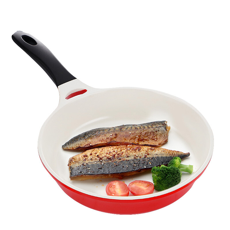 Le Kou Le Kou single handle frying pan pan frying pan fried egg non stick pan oil smoke free electromagnetic stove gas stove general lca2203d red 20cm