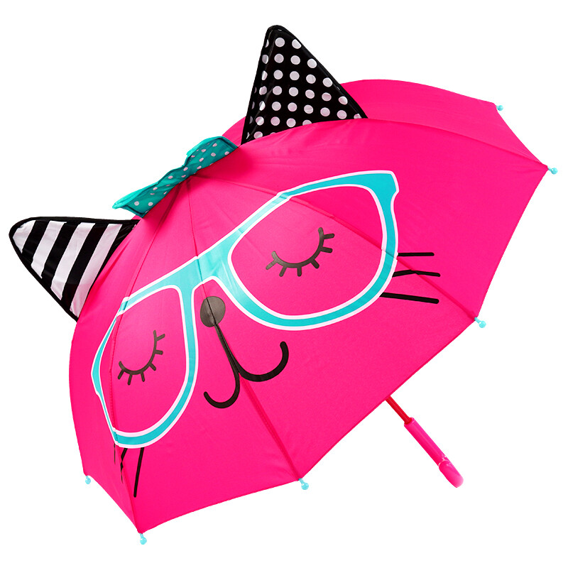 Baby children's umbrella sunshade cute cartoon three-dimensional shape umbrella glasses cat 46cm * 8K
