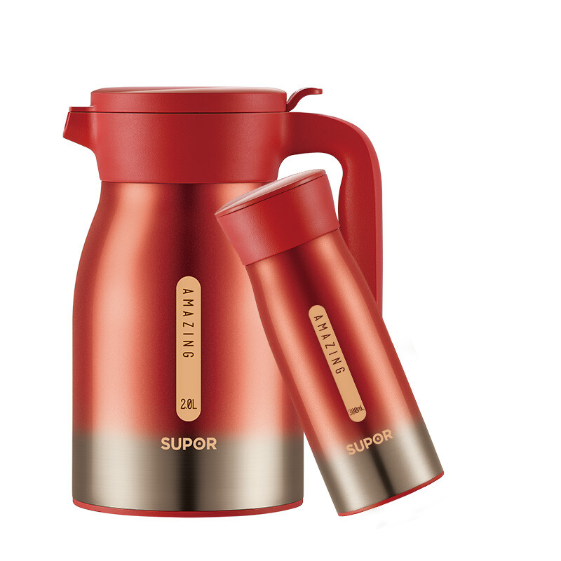 SUPOR Aurora stainless steel thermos pot household pot 2L (send thermos cup) kc20bw1