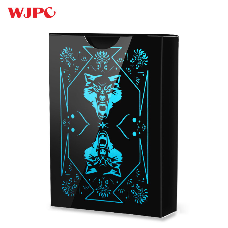 Wangjing poker ds1-014 2018 new wolf black plastic waterproof poker flower cutting creative close-up magic card