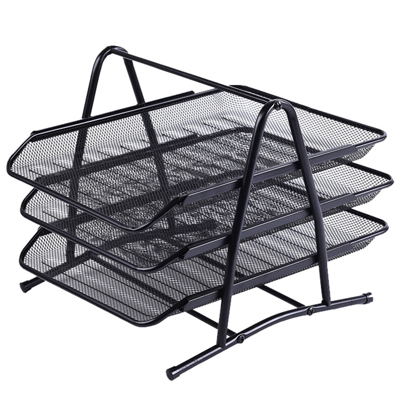 Zhengcai (znci) three-layer metal iron mesh file tray / data rack / file rack / magazine frame office storage office supplies 1819