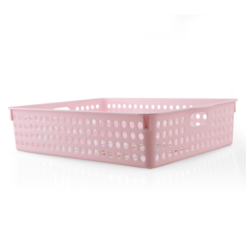 茶花（CHAHUA）茶花加大号零食收纳筐桌面收纳整理盒玩具盒A4纸盒文具框 【2895】蓝色4个装35.5*26*8cm