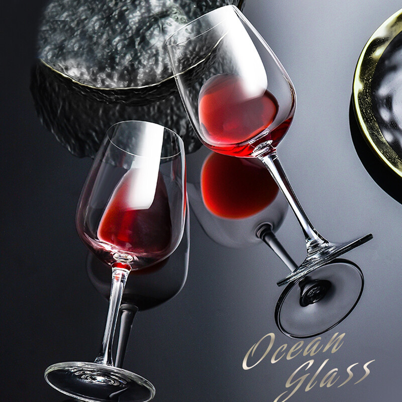 Ocean Thailand imported red wine glass crystal glass household wine cup set high foot wine cup 455ml two-piece set