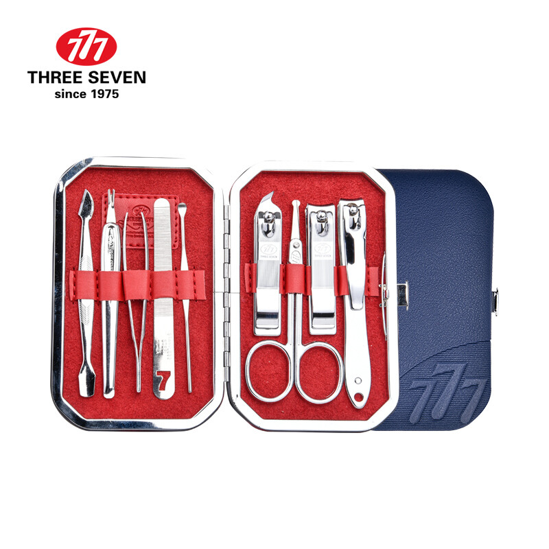 777 (three seven) Nail Clipper Set Nail Clipper nail clipper manicure set 9-piece set tsm-723 blue [special counter]