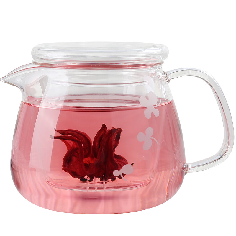 Biology / relea glass double-layer heat-resistant glass water cup women's fashion tea cup small flower pot 500ml