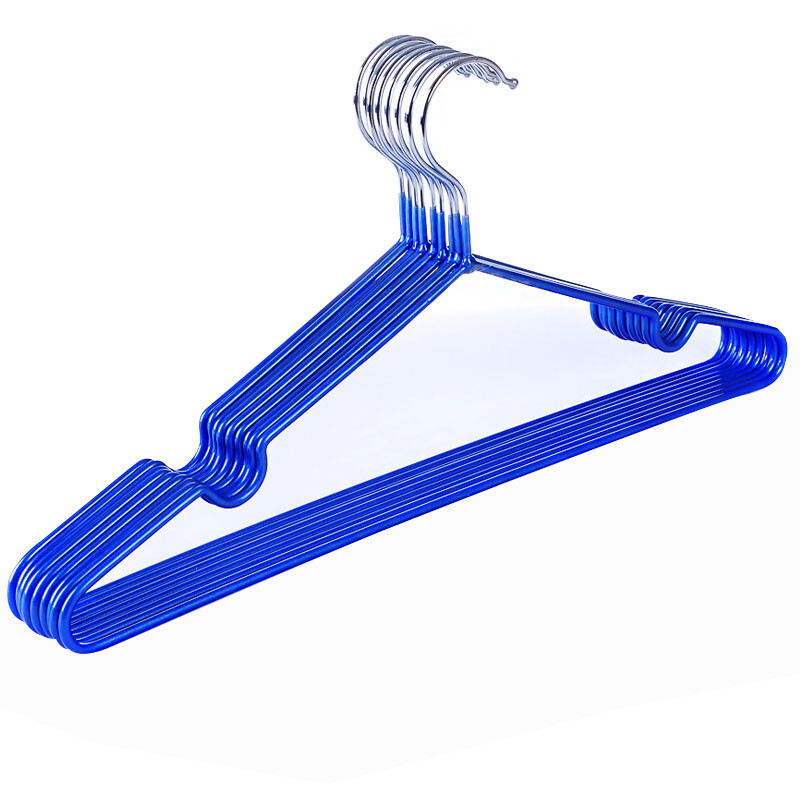 Shengni Shangpin shengni Shangpin dip plastic clothes hanger 10 nano anti-skid plastic grooves drying dry and wet clothes hanger blue