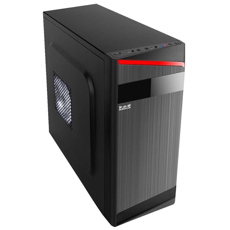 Bubalus Ruizhi black middle tower business desktop computer host chassis (support ATX motherboard / support 350mm long graphics card / back wiring)