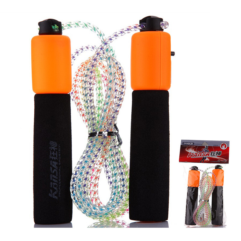 Crazy God Kansa wear-resistant Pu professional Counting Rope Skipping student rope skipping ks0322 (rope length adjustable, color random)
