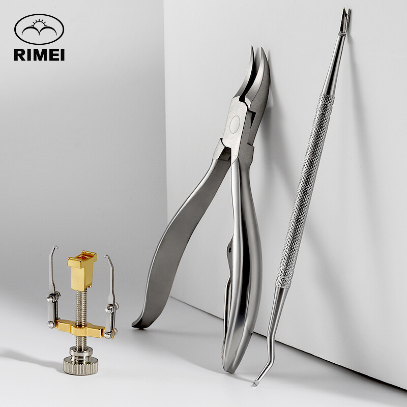 JINDA rimei special nail clipper three piece set of inlay and manicure set pliers Eagle nose pliers professional pedicure pointed oblique mouth pliers dead skin pliers lp77076