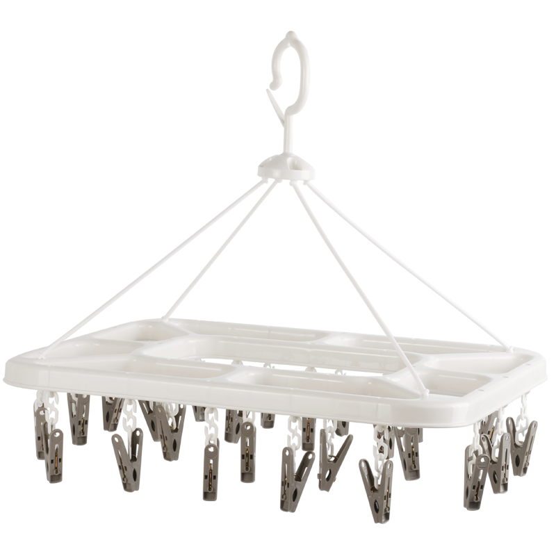 茶花（CHAHUA）茶花家用多功能折叠晾衣架多夹子内衣晾袜子神器儿童婴儿晒衣夹 灰色夹子