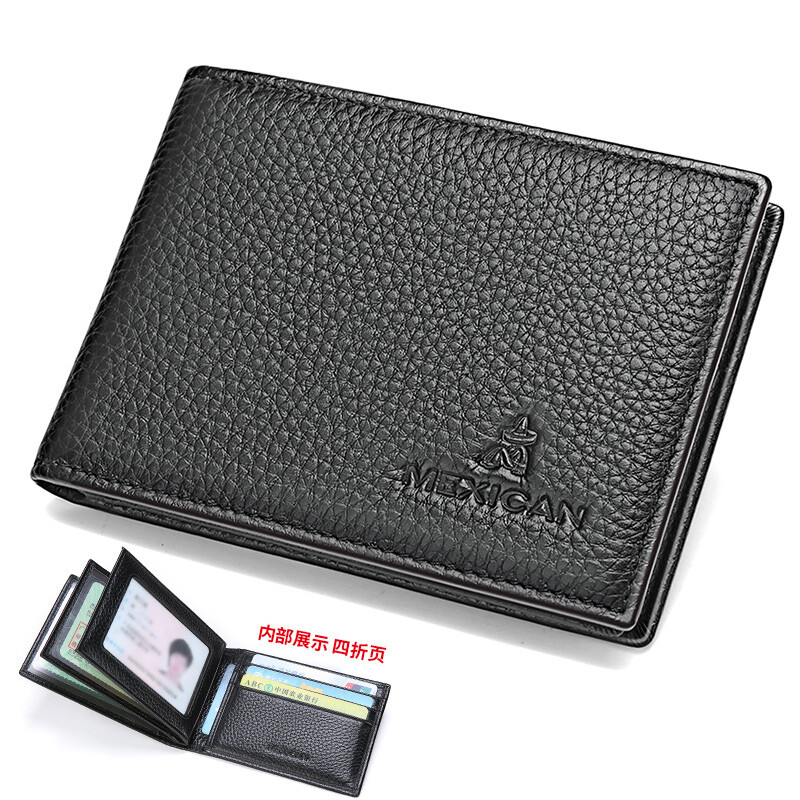 Scarecrow (Mexican) certificate bag business wallet leather case men's head layer cattle pickup bag ultra thin motor vehicle driving license multi card driver's license wallet youth mmxj02190415 black