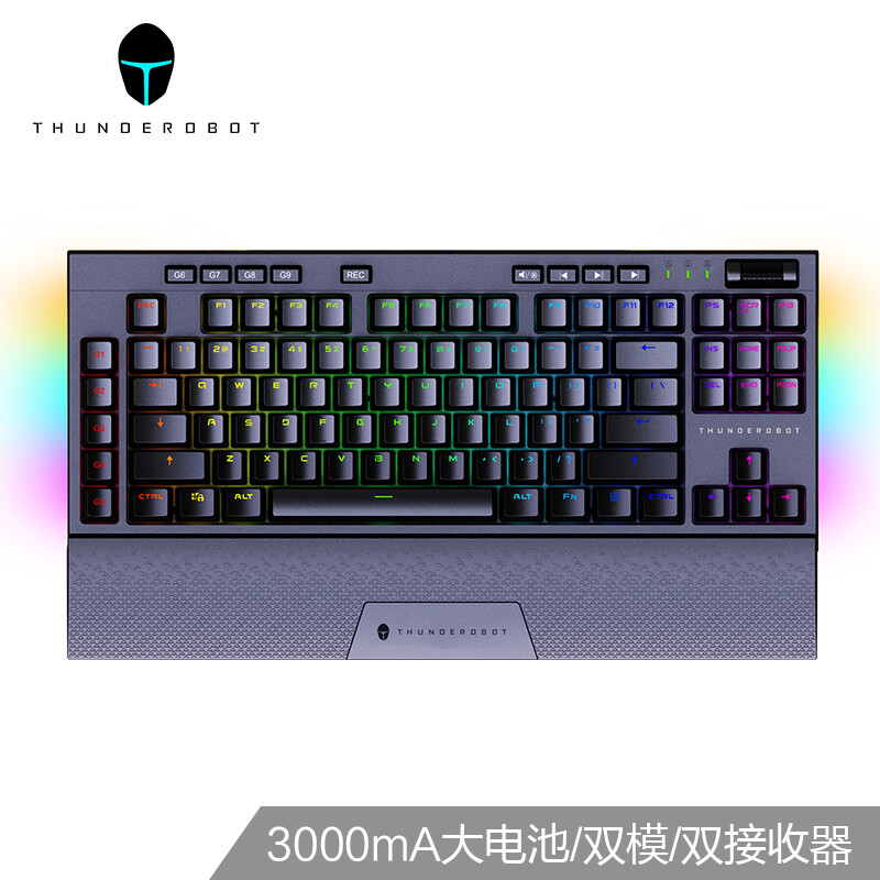 Thunderrobot wireless game machine keyboard red axis kl30r wired wireless dual-mode RGB backlight PBT keycap with palm rest dual receiver