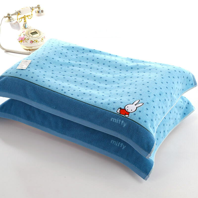 Gold bedding home textile Miffy rabbit genuine mf2029 pillow towel 2 Pack Blue