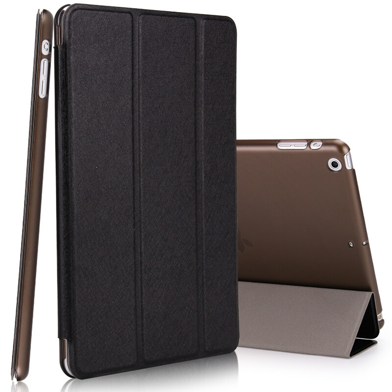 Koolife Apple iPad mini2 / 3 protective case silk leather case sleep wake up / three fold leather case / stand leather case iPad mini2 / 3 7.9 inch - Black
