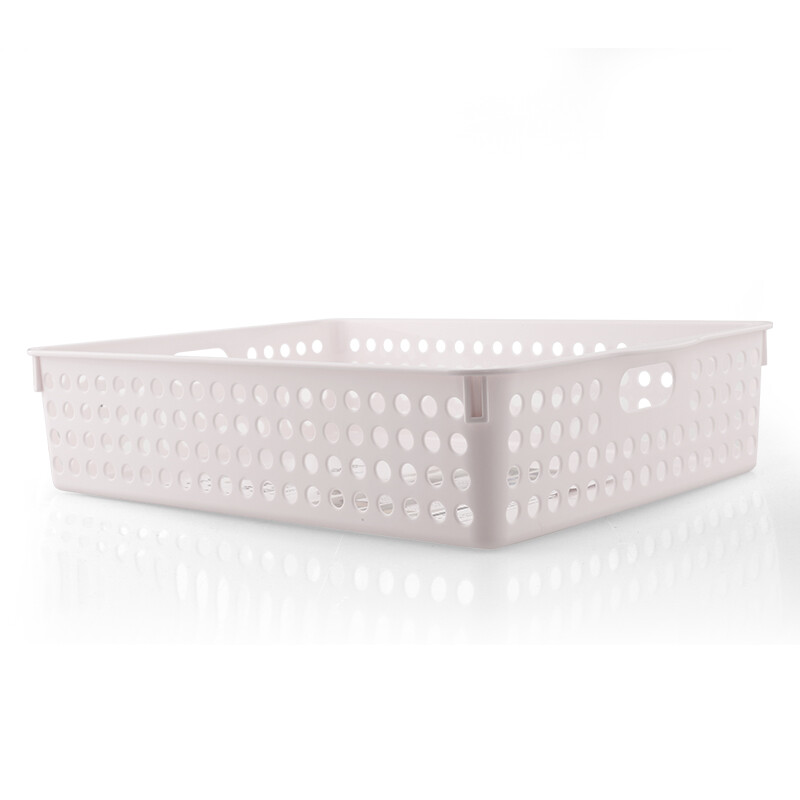 茶花（CHAHUA）茶花加大号零食收纳筐桌面收纳整理盒玩具盒A4纸盒文具框 【2895】蓝色4个装35.5*26*8cm