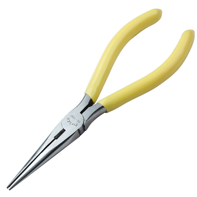 Pro'skit 1pk-706y yellow cast steel strong pointed nose pliers long nose pliers