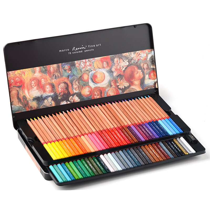 Marco 3100-72tn Renoir series 72 color pencil / filling pen / color lead iron box
