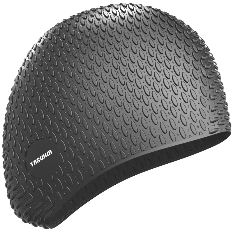 Toswim women's special waterproof long hair swimming cap increased silicone ear protection comfortable fashion bubble swimming cap ts61400697 late at night
