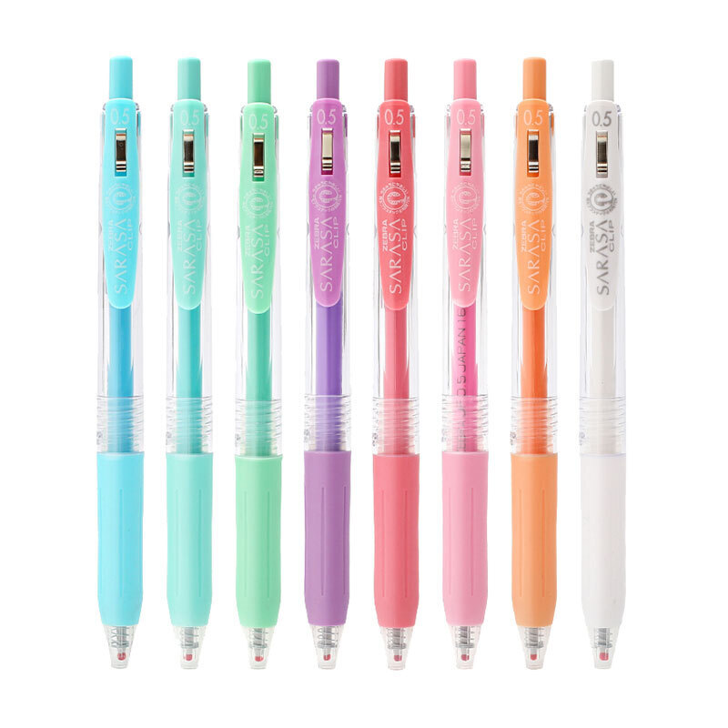 Zebra 8-color suit jj15-mk milk color push neutral pen fountain pen 0.5mm sarasa clip imported from Japan