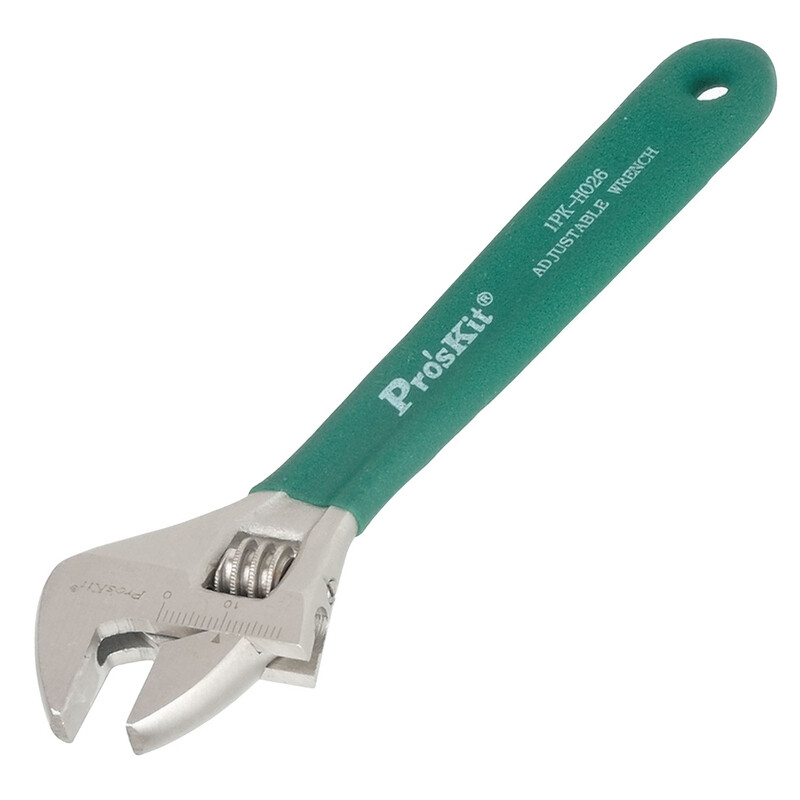 Pro'skit 1pk-h026 6 6-inch titanium antiskid adjustable wrench with plastic handle (150mm)
