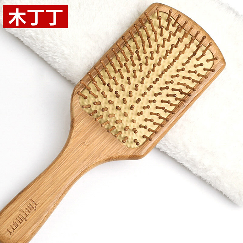 Wooden Dingding air bag comb health care wooden comb air cushion massage comb comb roll straight hair dual-purpose hairdressing and hair care comb men and women anti-static beauty makeup gifts storage bag Christmas gifts