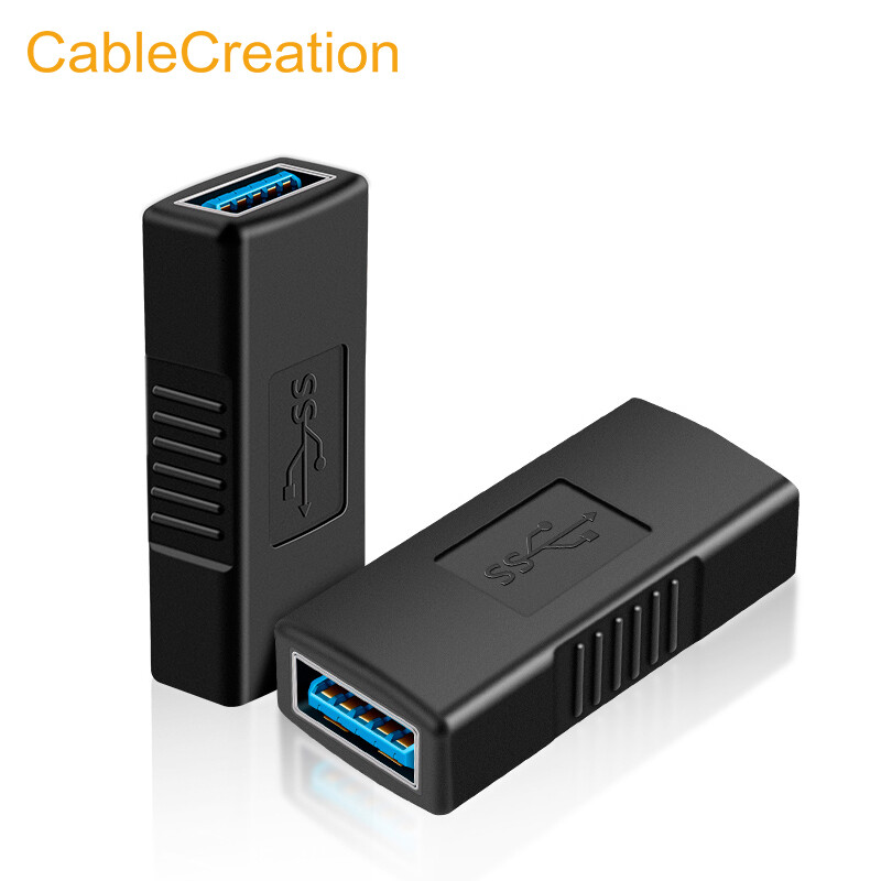 Cable creation cc0943 USB female to female USB female to female adapter connecting cable USB female to female module extender Black 2 sets