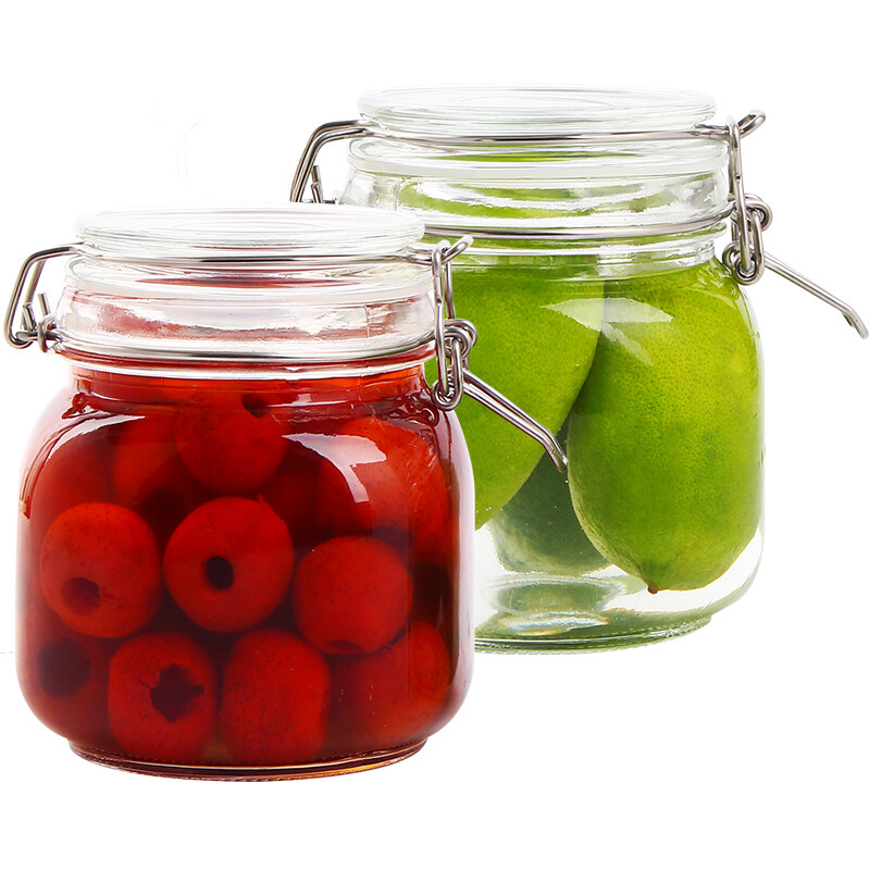 Bestha ares series lead-free glass sealed tank (square 750ml * 2) two piece storage bottle pickled garlic glass bottle storage tank fresh-keeping tank