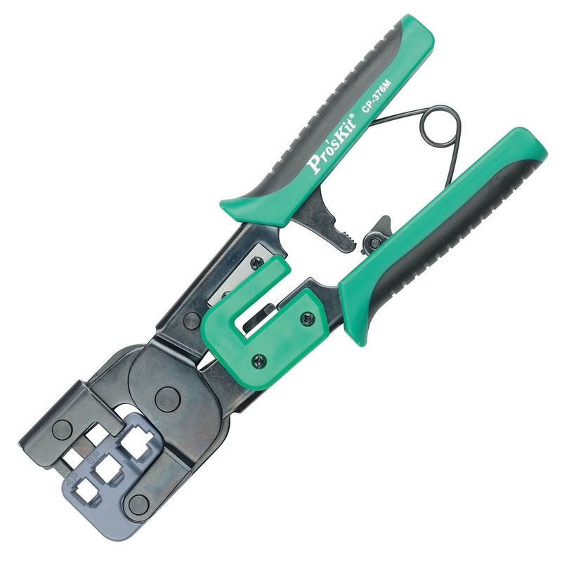 Pro'skit cp-376m 3-in-1 ratchet crimping pliers with iron handle (4 / 6 / 8p) three port network crimping pliers