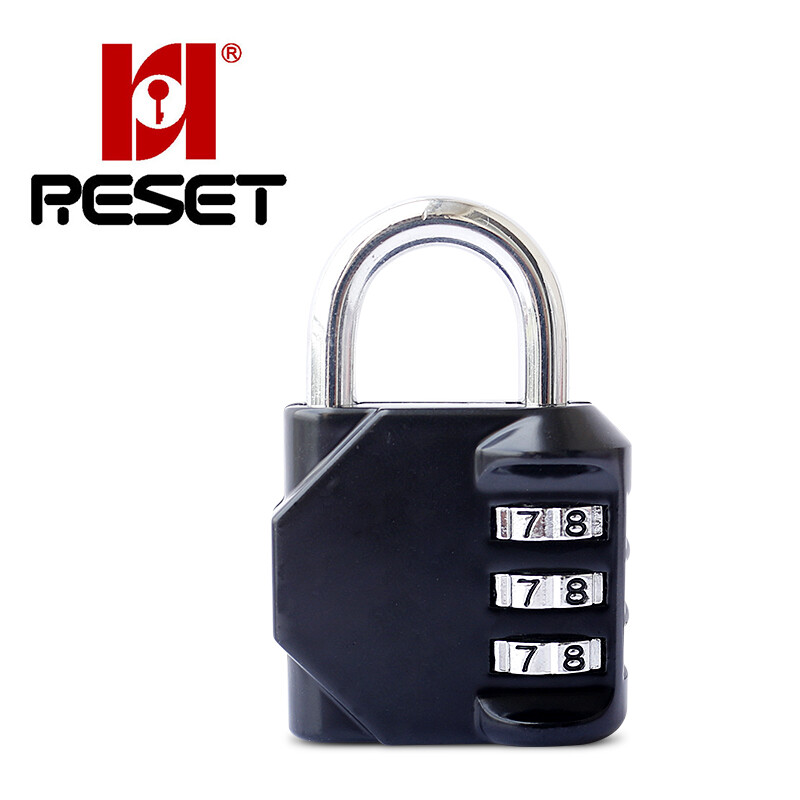 Reset rst-059 small 3-digit password padlock outdoor door lock no key toolbox trunk backpack password latch lock gym lock black