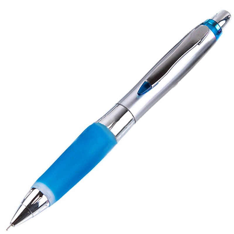 Japan's Mitsubishi (UNI) rocking out core automatic lead soft glue pen holding student movable pencil m5-617gg 0.5mm silver rod blue is imported originally