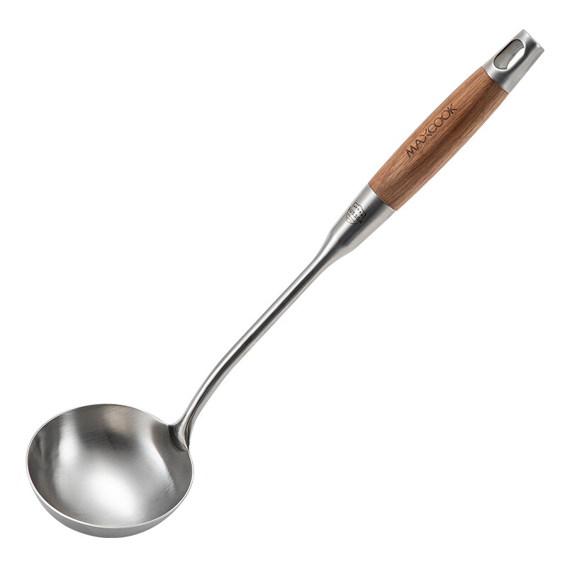 Maxcook soup spoon 304 stainless steel large soup spoon pear flowers and trees integrated thickened spoon long handle cooking spoon porridge spoon mccu003