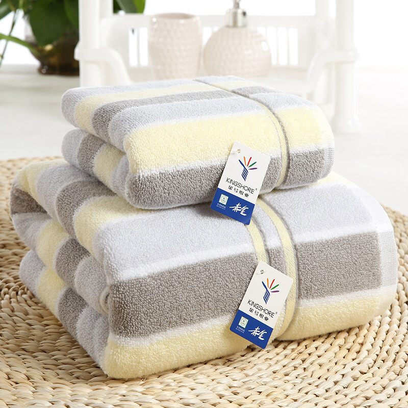 Gold cotton ga1087w grey towel 2 bath towels 1 twist Free Satin soft gift box family set group purchase gift
