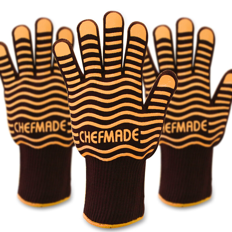 Chef made baking tools five finger high temperature resistant silicone anti slip anti scalding thickened oven heat insulation little bee gloves single wk9445